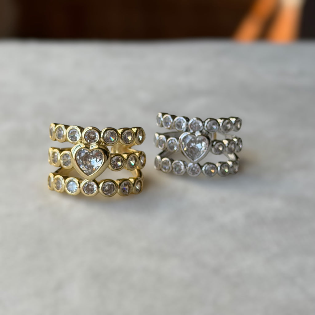 Heart triple ring