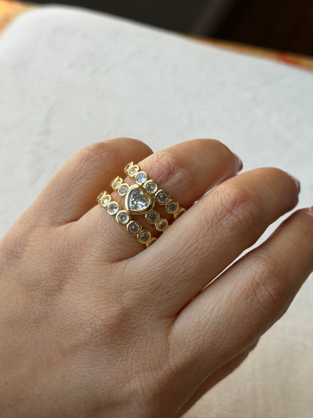 Heart triple ring