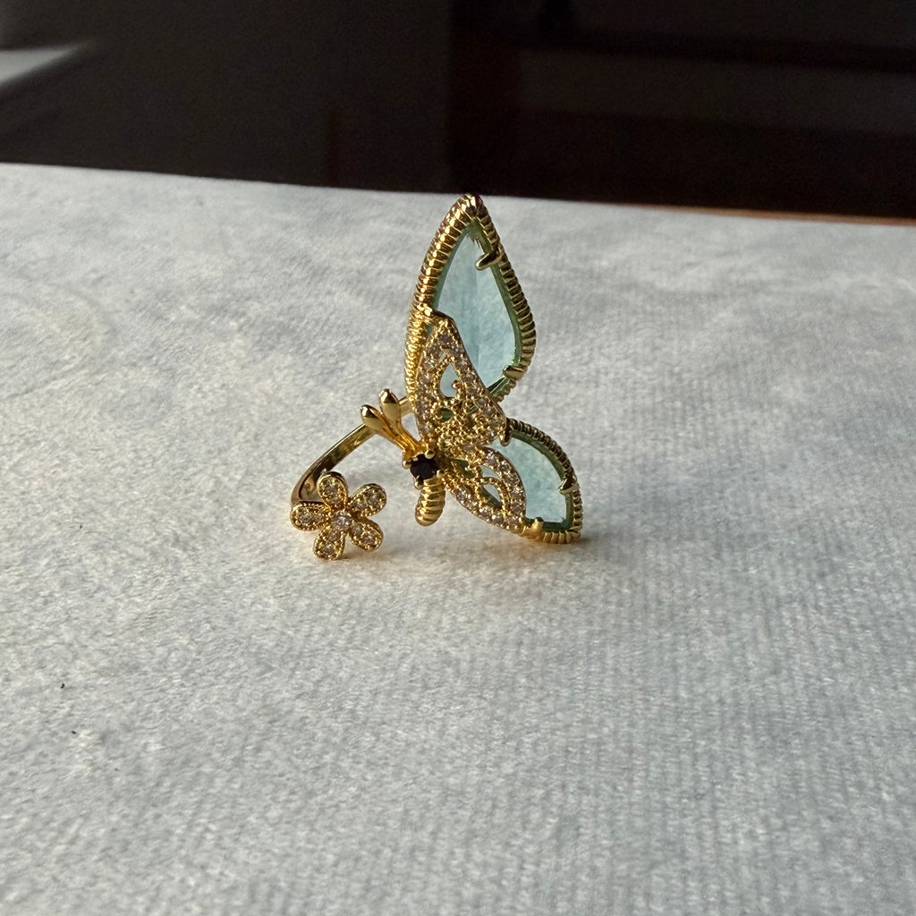 Aqua Mariposa Ring