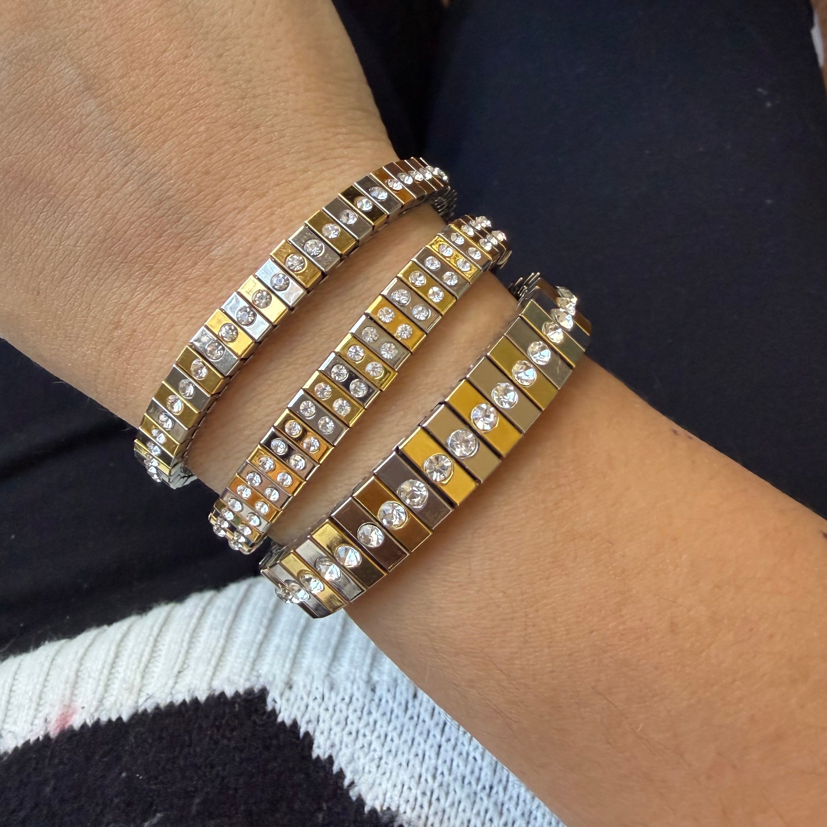 Bicolor toque de luz bracelet