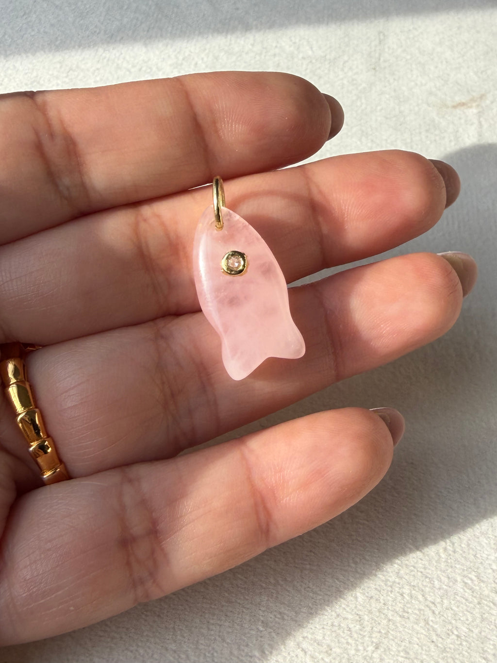 Mini pez natural stone charm