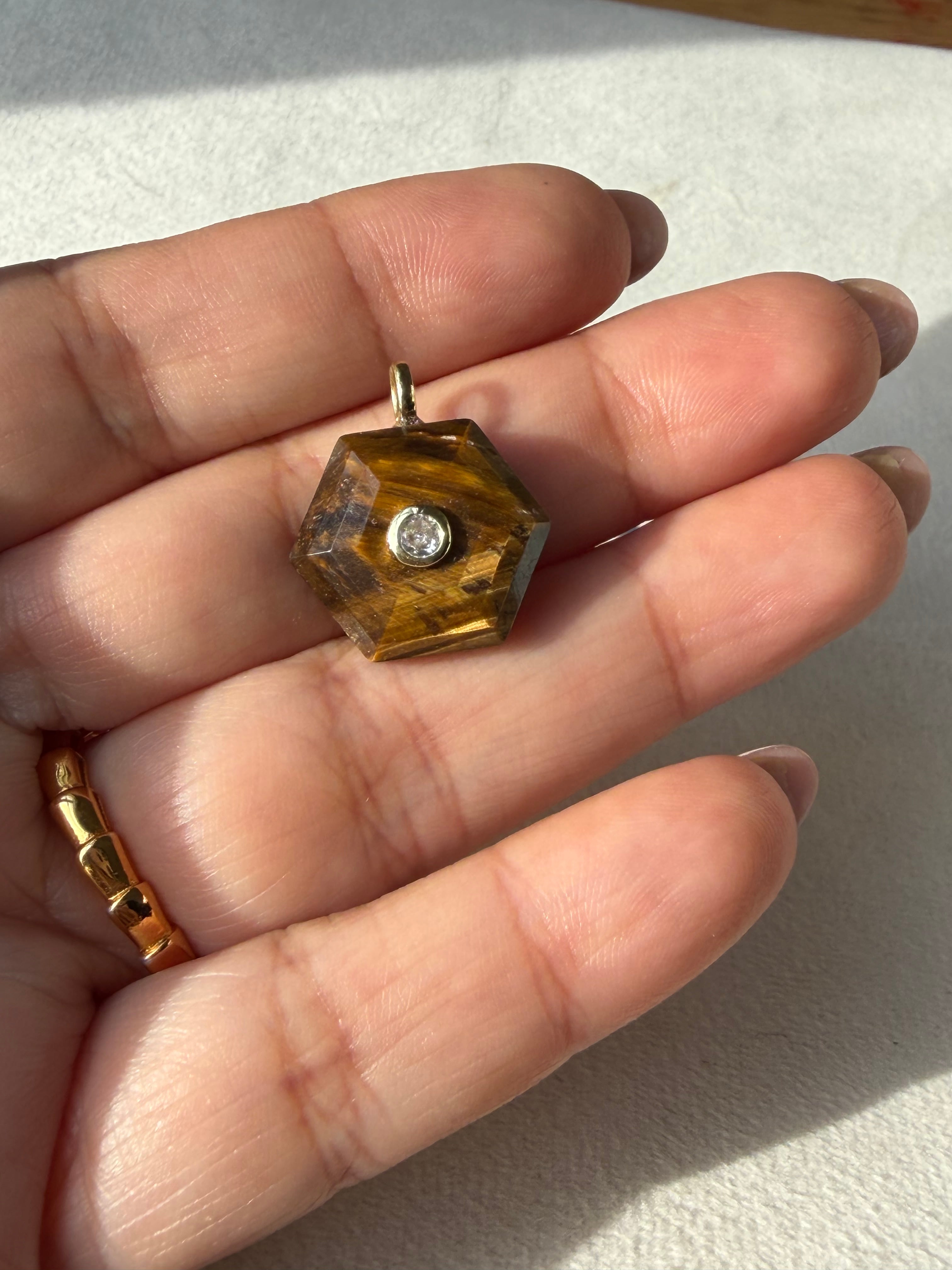 Natural stone charm