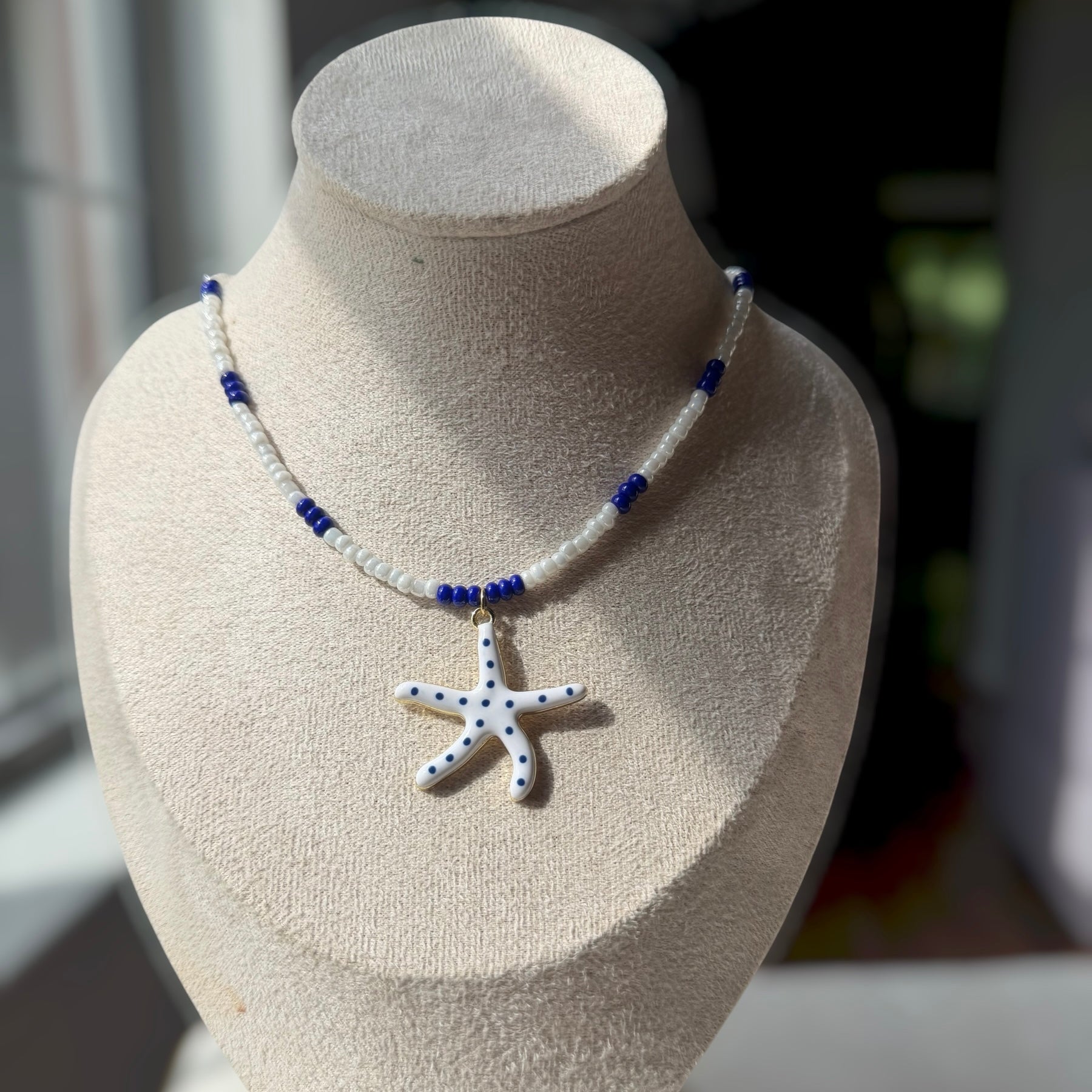 Blue star necklace