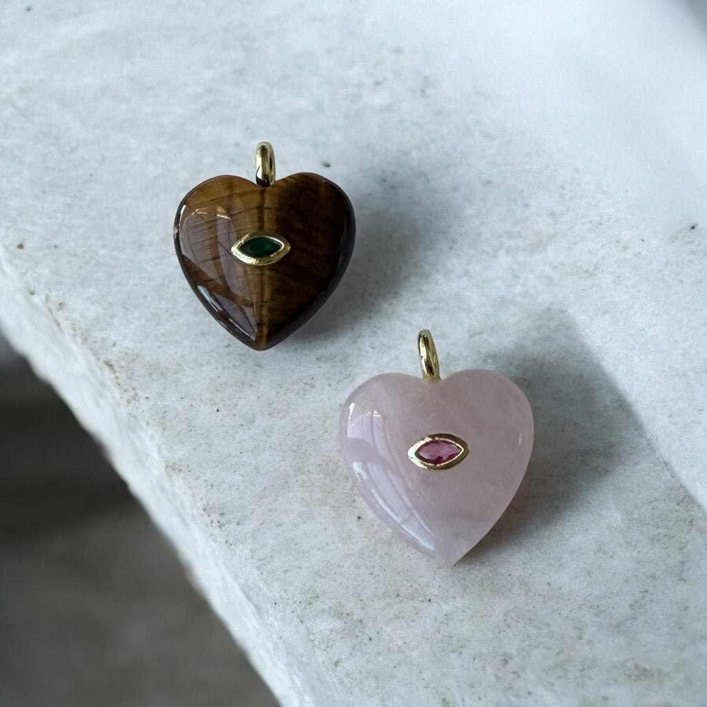 Stone heart charm