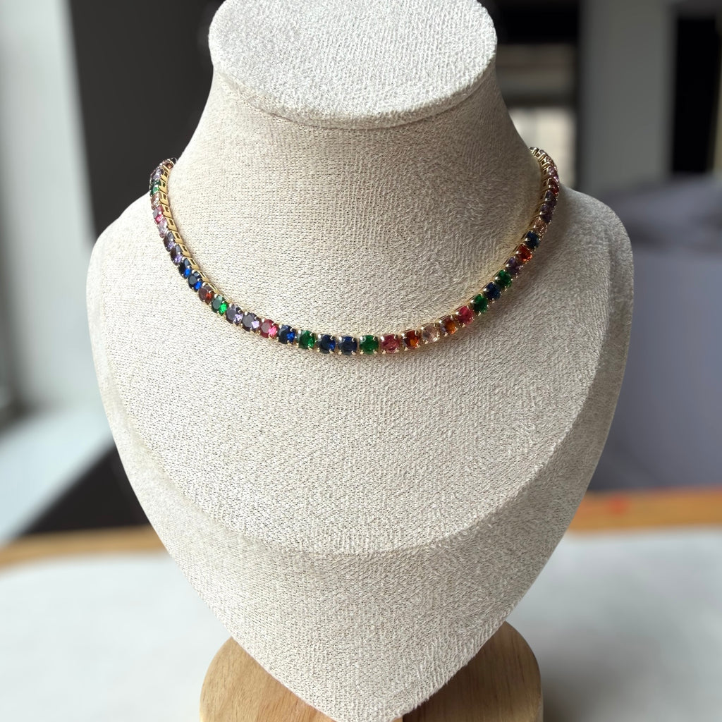 Multicolor Tennis Necklace