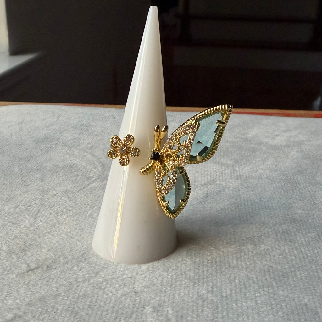 Aqua Mariposa Ring