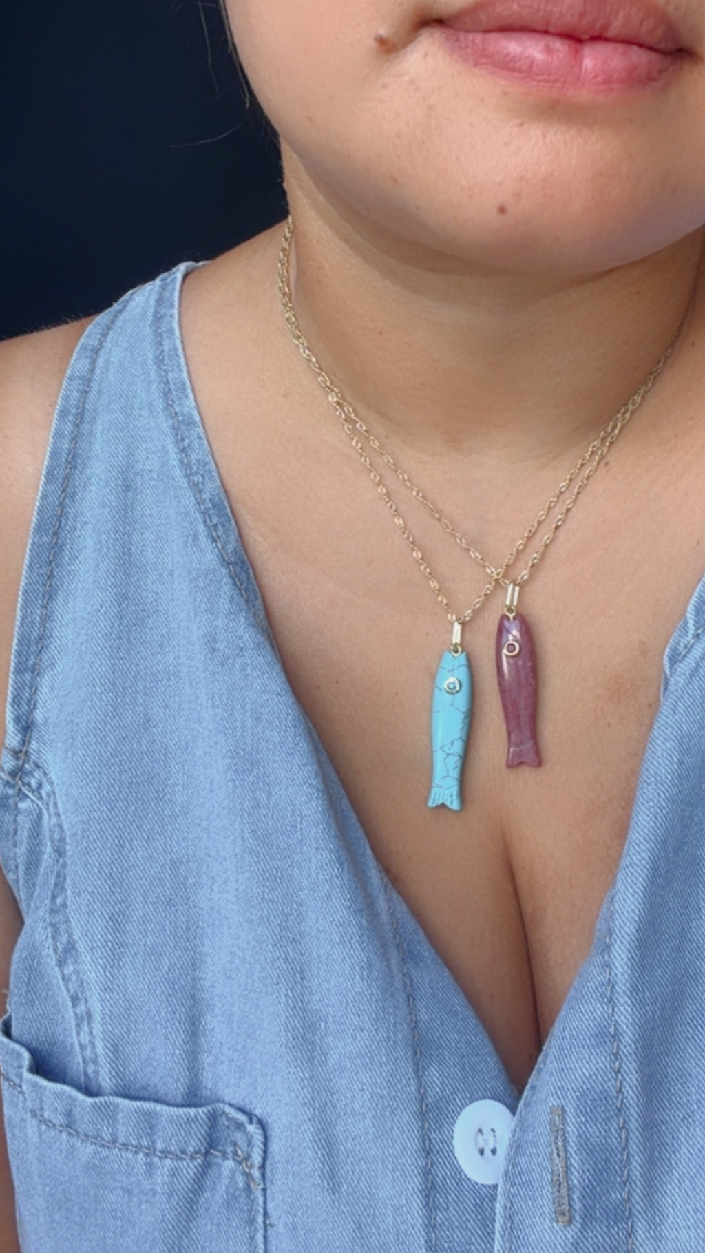 Natural stone pez charm