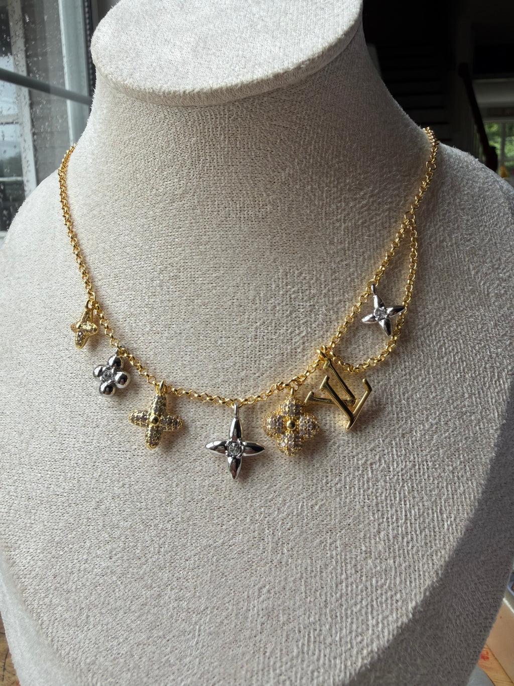 L multi dije necklace