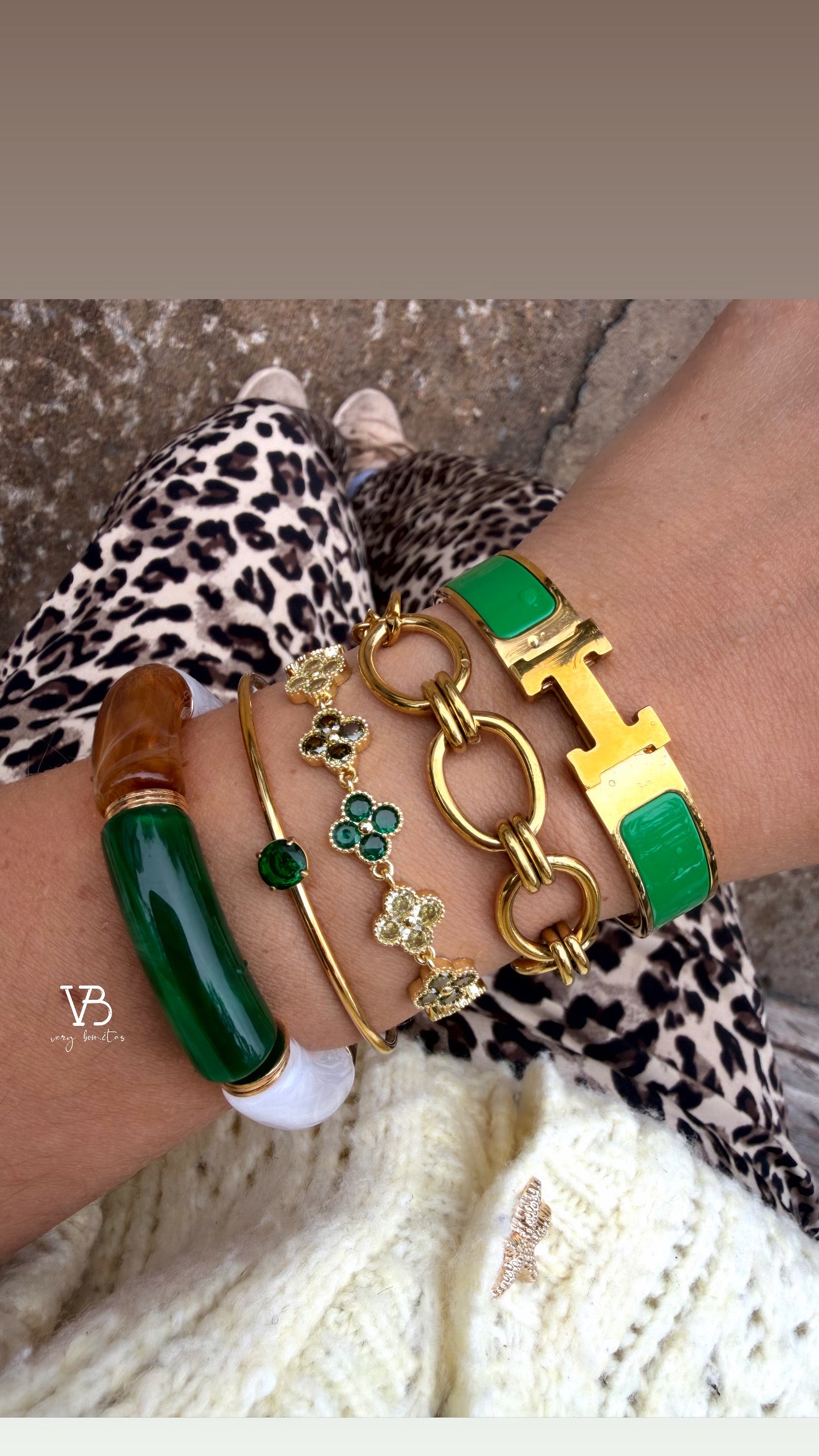 Clover cristales de colores bracelet