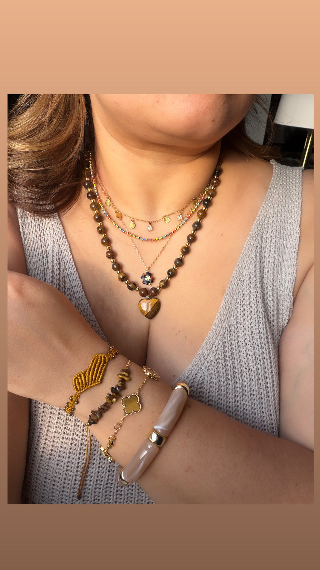 Ojo de tigre stone Necklace
