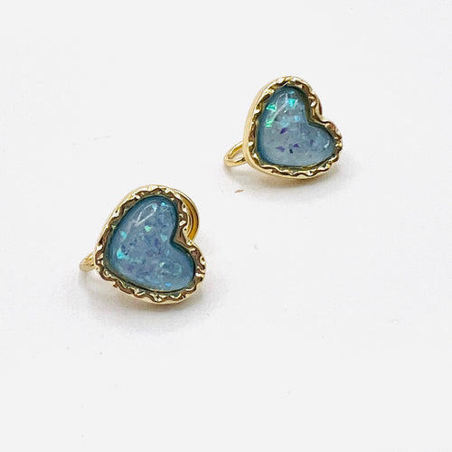 Blue heart earcuff,earrings