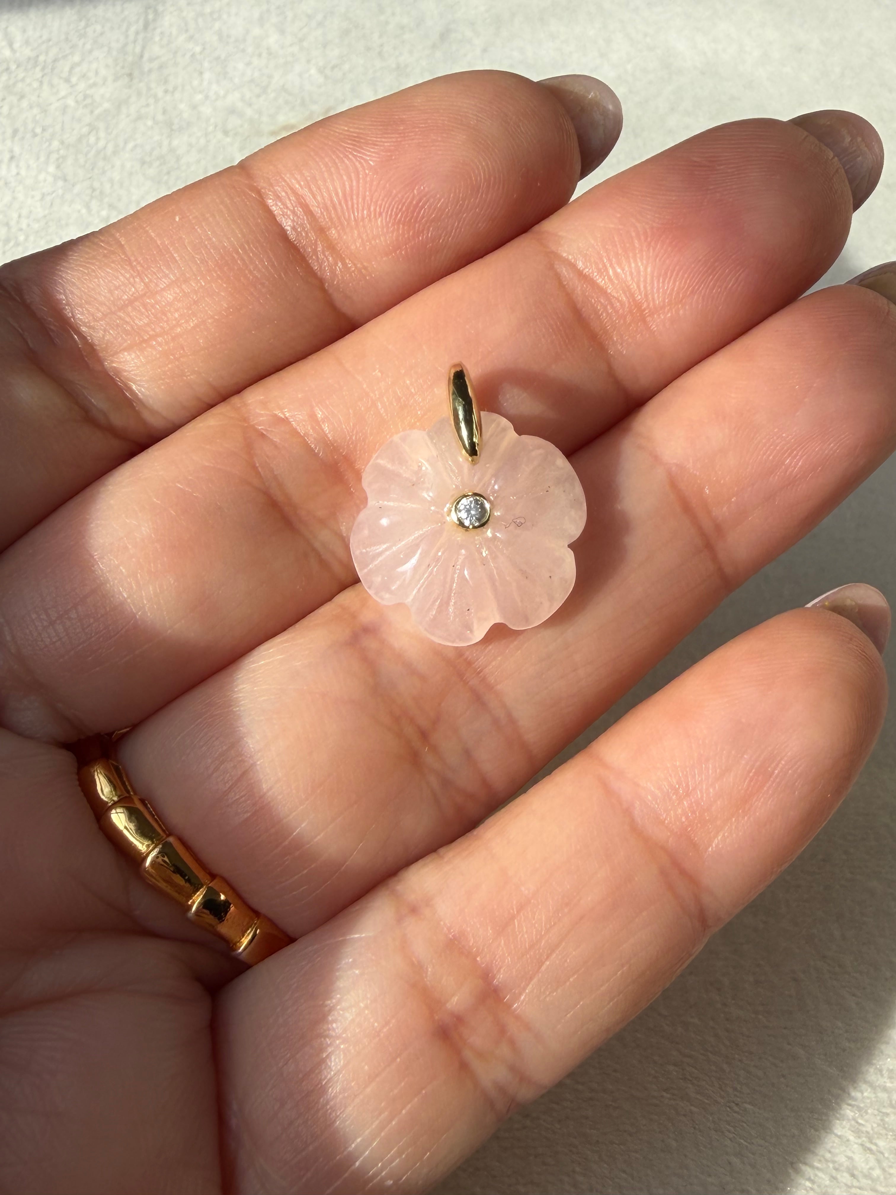 Flower natural stone charm