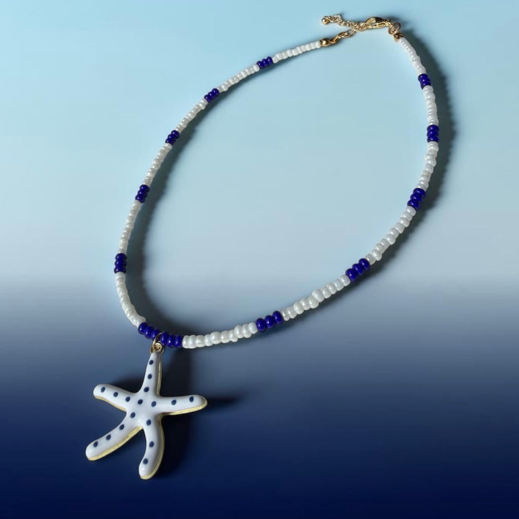 Blue star necklace