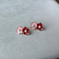 Pink flower earring