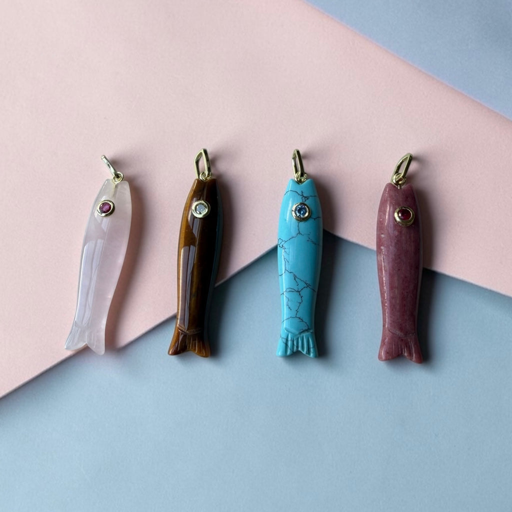 Natural stone pez charm