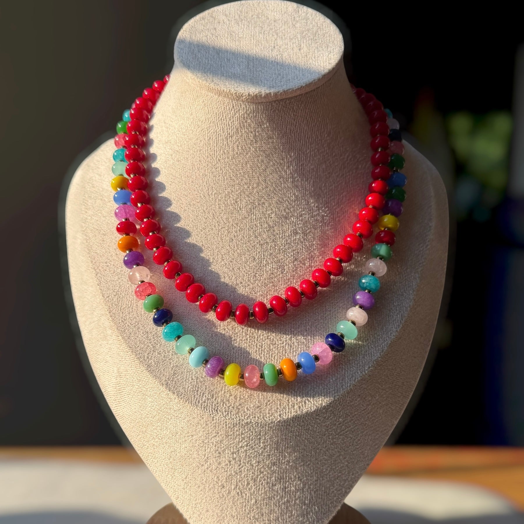 Natural stone carlita necklace