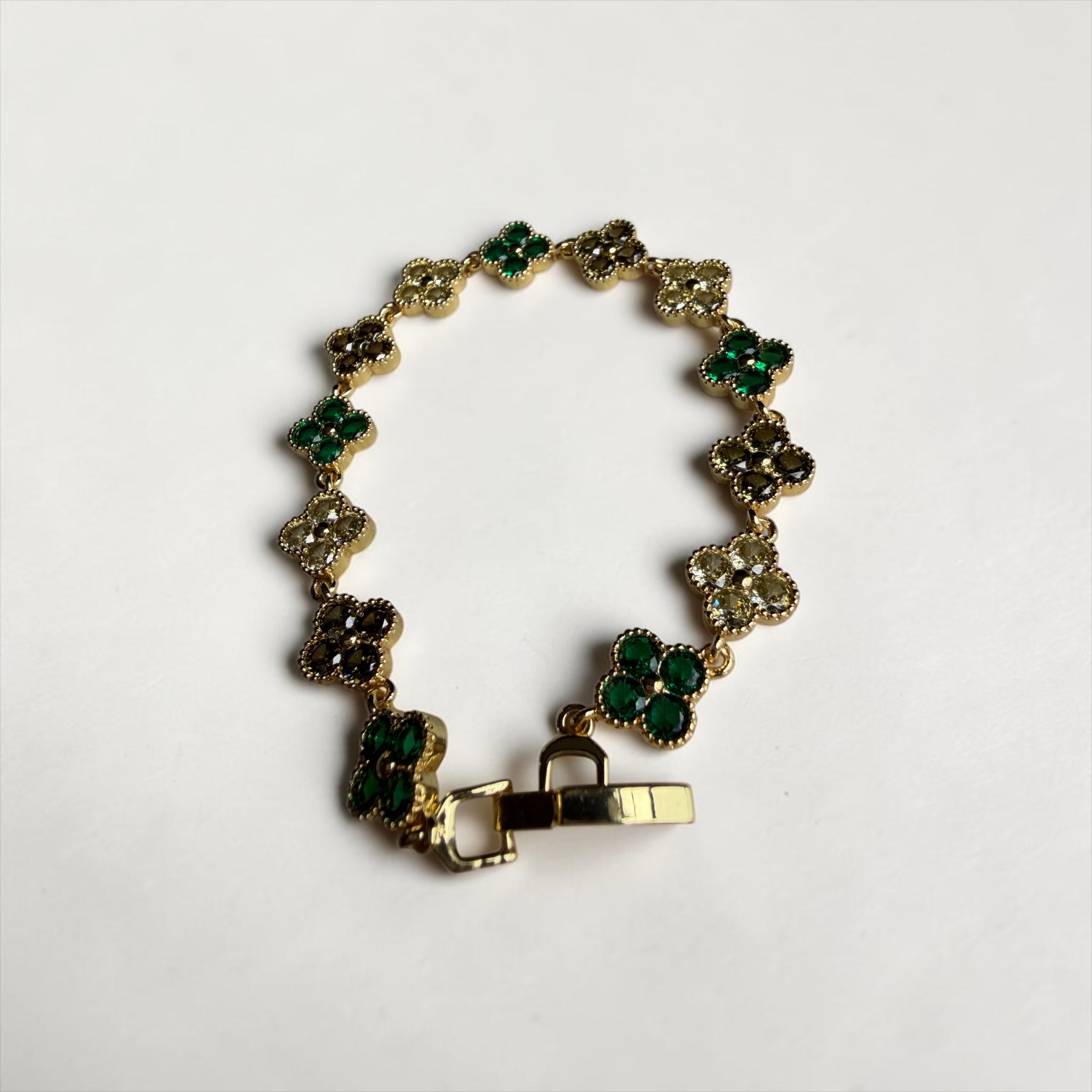 Clover cristales de colores bracelet
