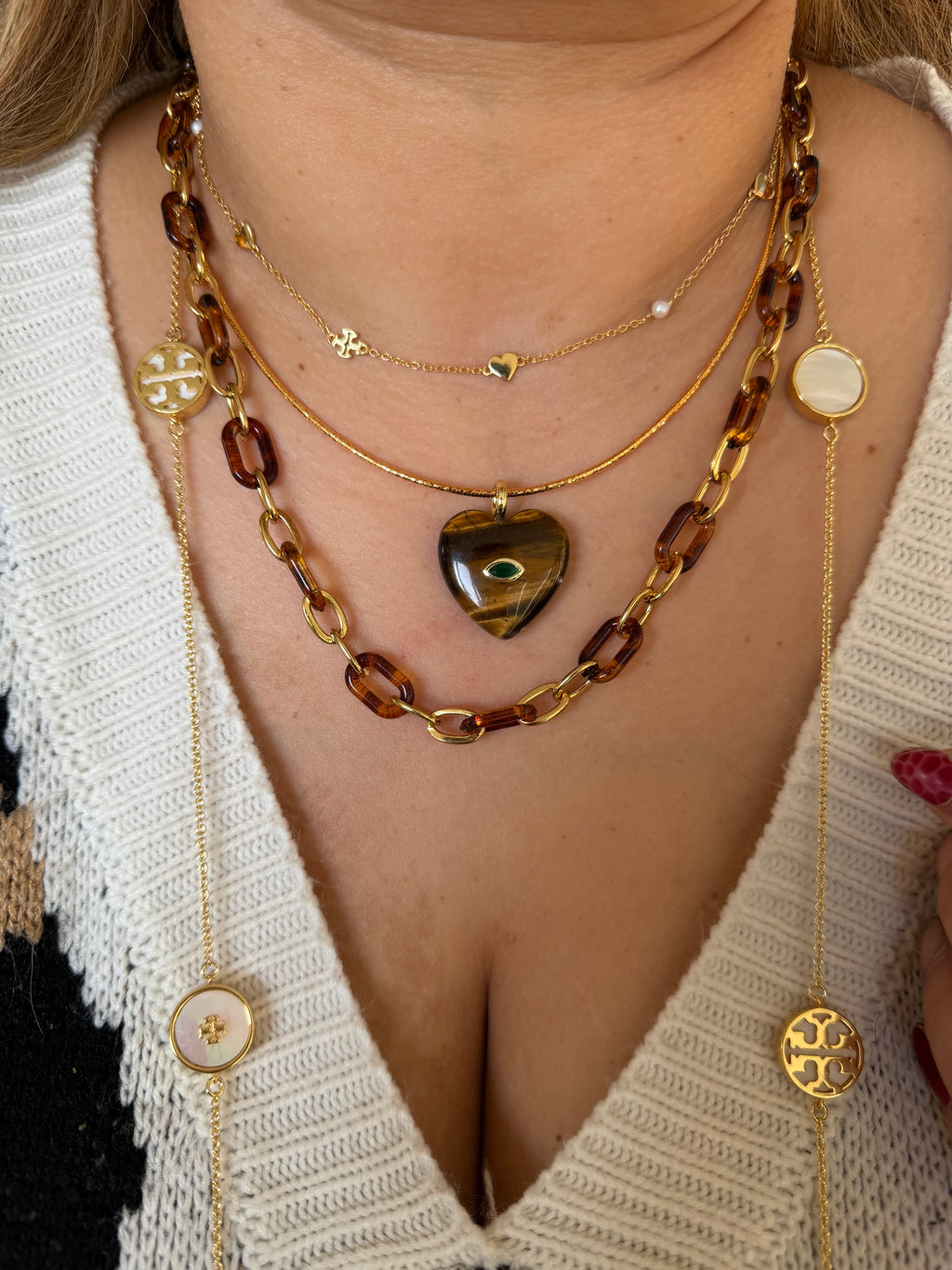 Peper clip ojo de tigre Necklace