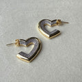 Heart bicolor earring