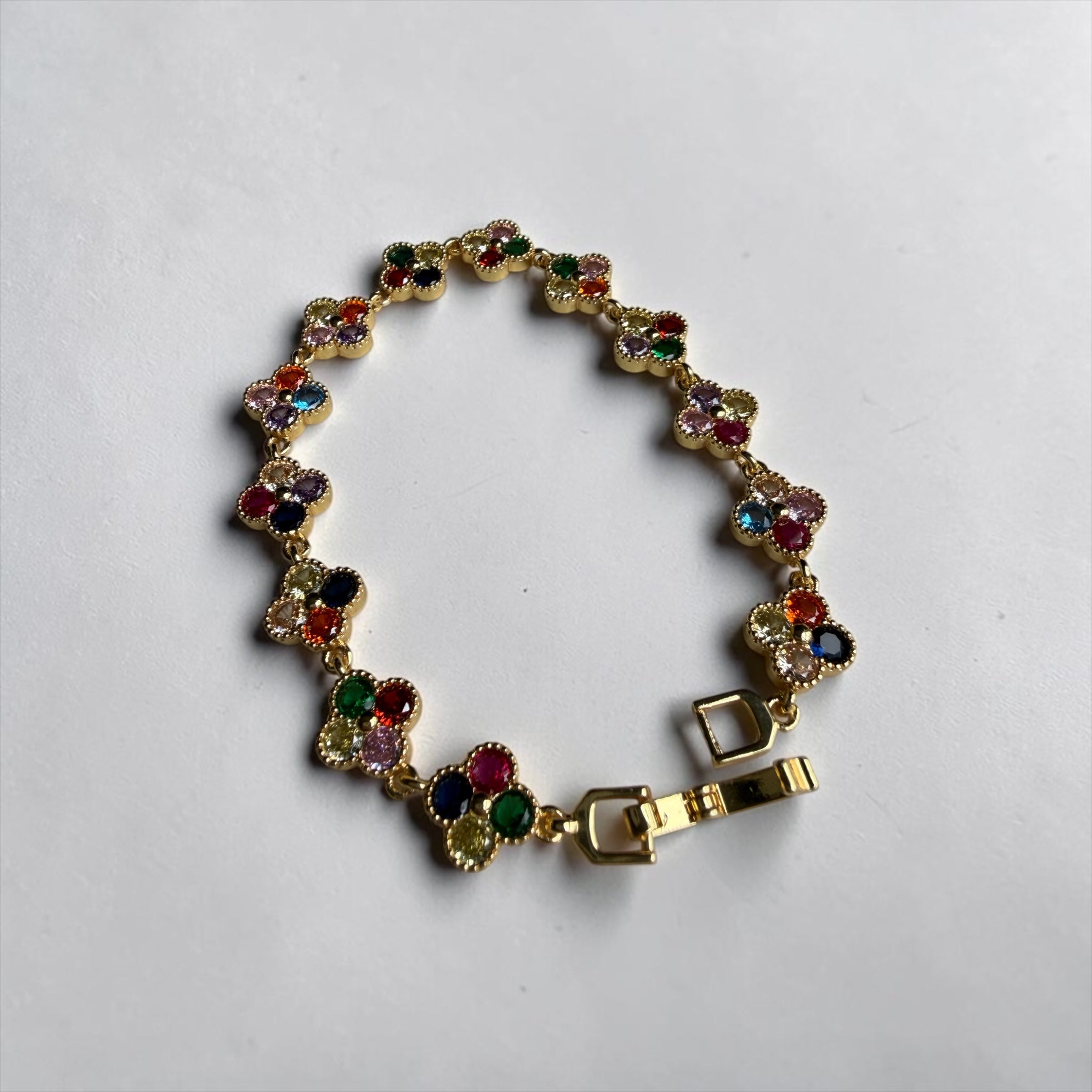 Clover cristales de colores bracelet
