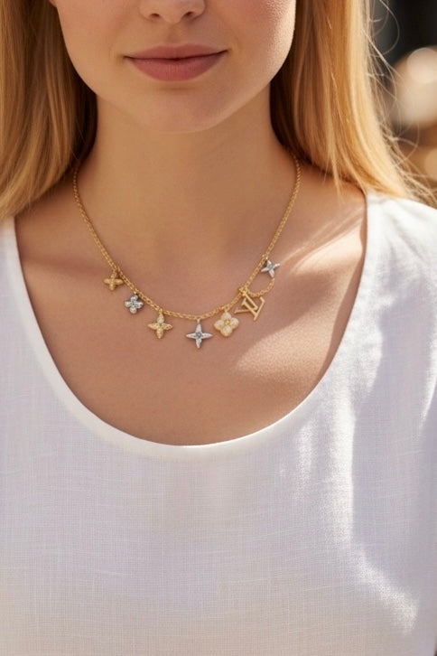 L multi dije necklace