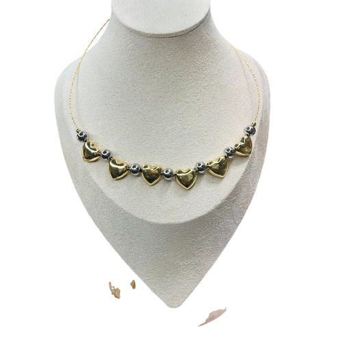 Multi heart bicolor necklace