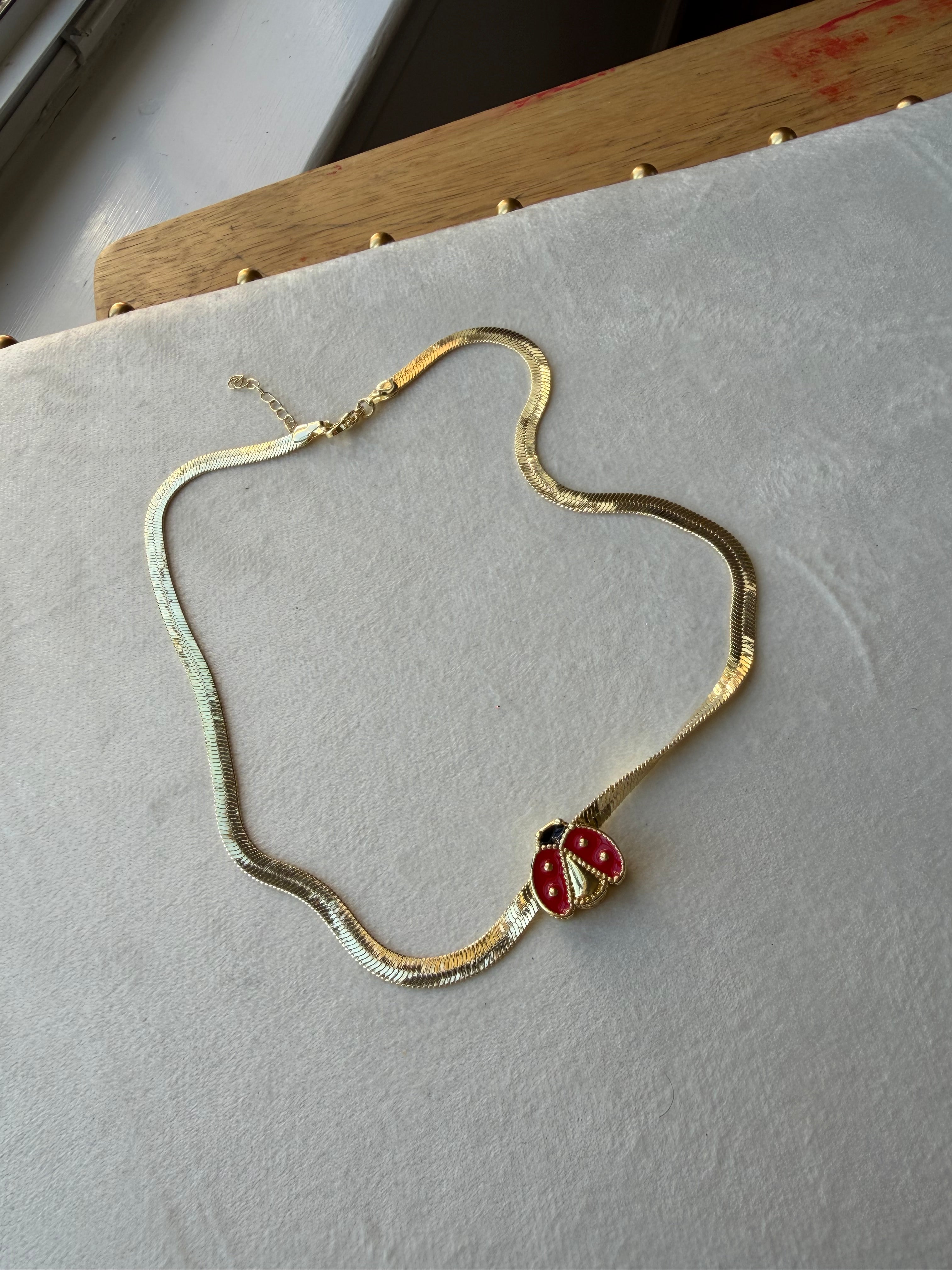 Snake ladybug Necklace