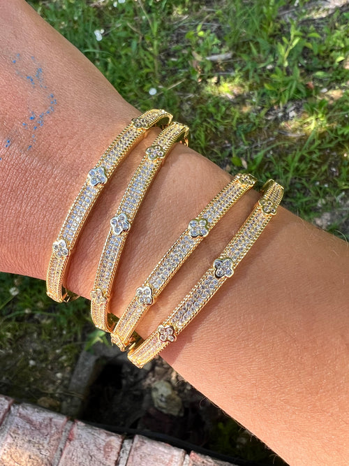 Gold Clover delgada Bracelet