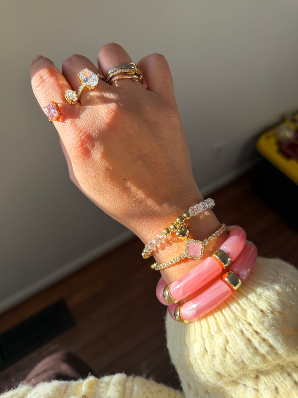 Tennis clover bracelet