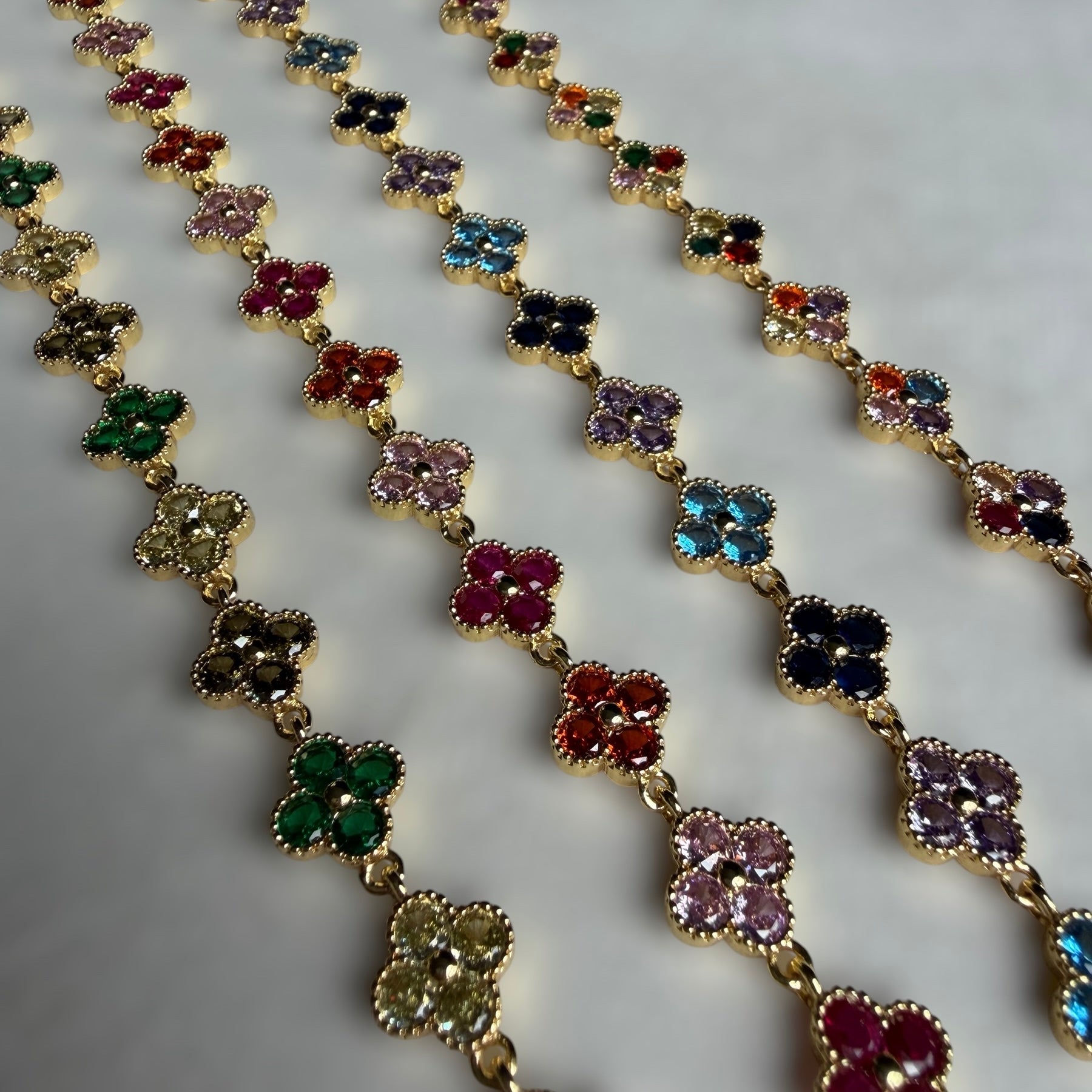 Clover cristales de colores bracelet