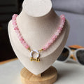 Pink stone necklace