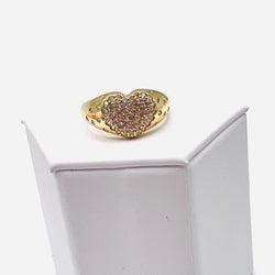 Full circon heart Ring