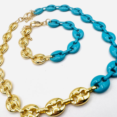 Bicolor GG Necklace Bracelet