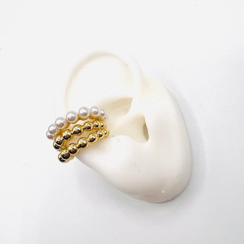 Pearl and balín earcuff