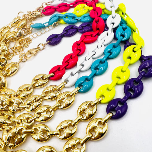 Bicolor GG Necklace Bracelet