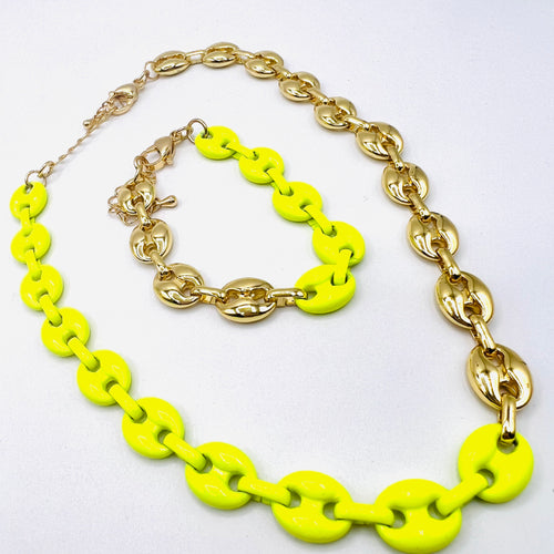 Bicolor GG Necklace Bracelet