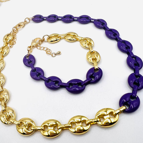 Bicolor GG Necklace Bracelet