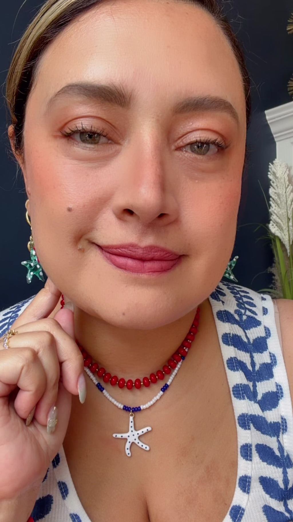 Blue star necklace