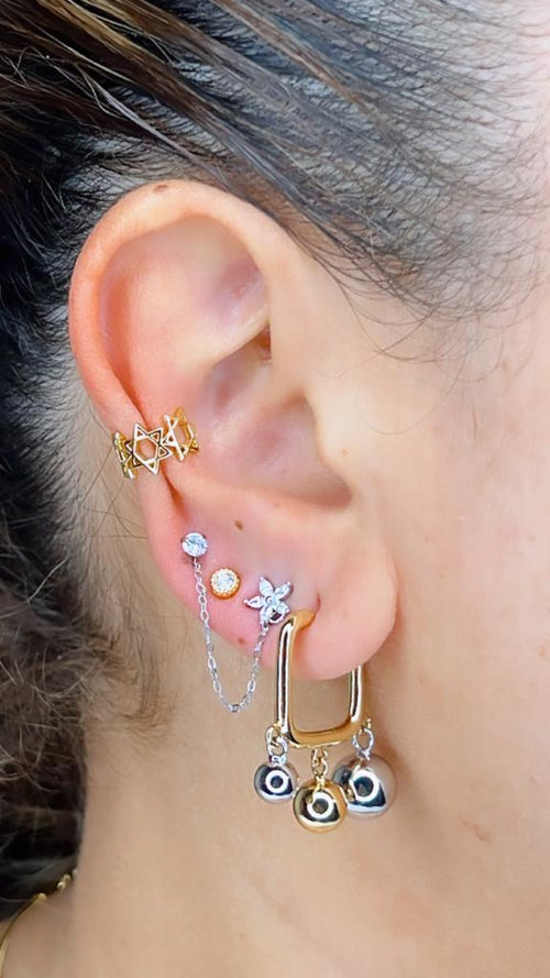Balin Gold and silver earring
