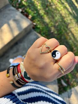 Black and white Ring