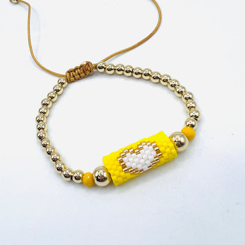 Heart Miyuki Balín Bracelet