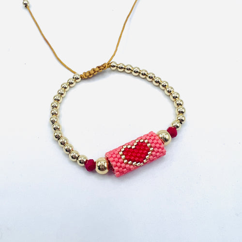 Heart Miyuki Balín Bracelet