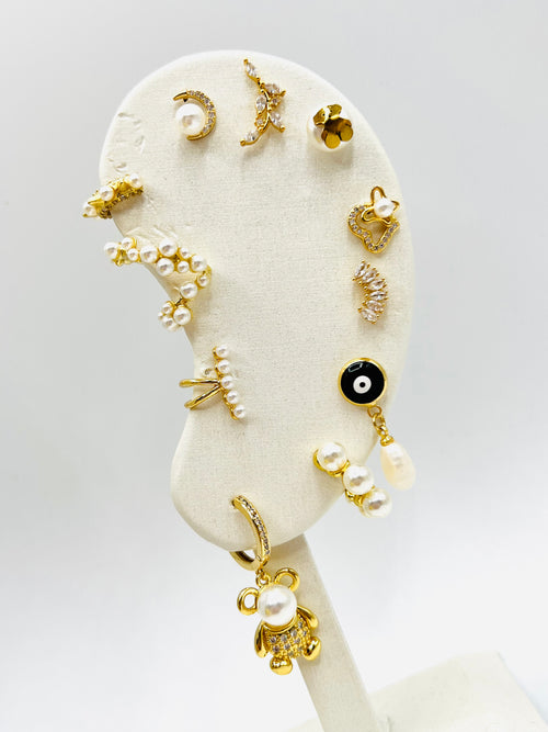 Bear Pearl Earring