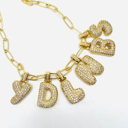 Full circon initial Necklace